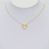 Gold CZ Open Heart Connector Charm, SkuY927 - Microfleur