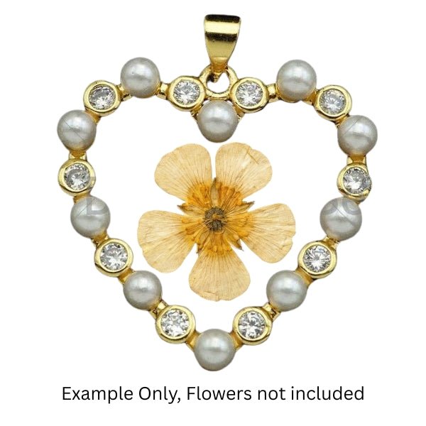Gold Filled Pearl Open Heart Shape Pendant - Microfleur