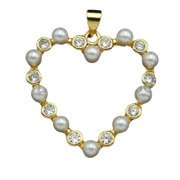 Gold Filled Pearl Open Heart Shape Pendant - Microfleur