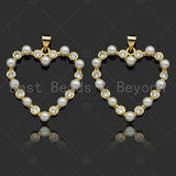Gold Filled Pearl Open Heart Shape Pendant,Necklace Bracelet Pendant,SkuLD101 - Microfleur