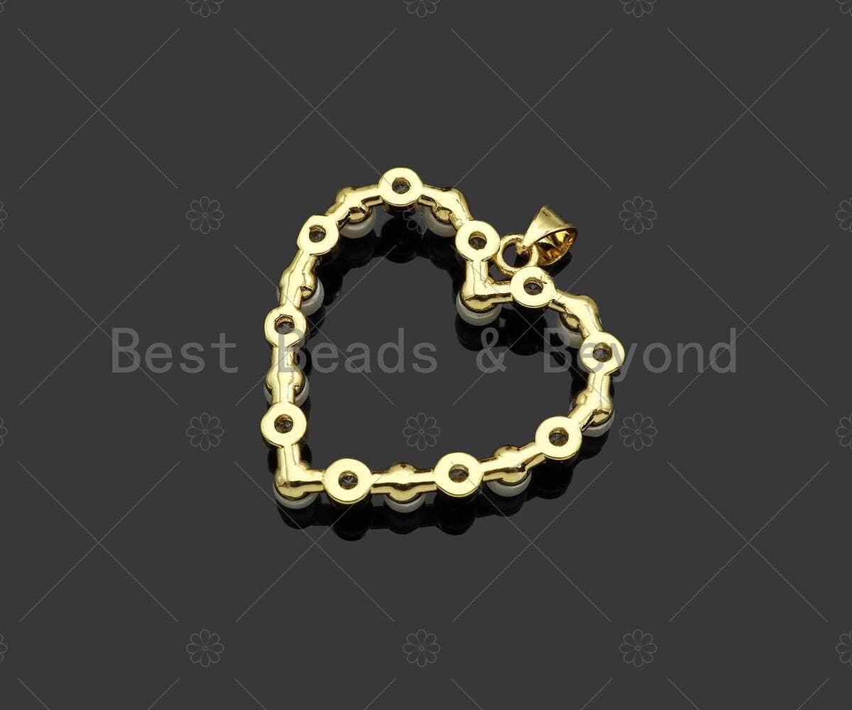 Gold Filled Pearl Open Heart Shape Pendant,Necklace Bracelet Pendant,SkuLD101 - Microfleur
