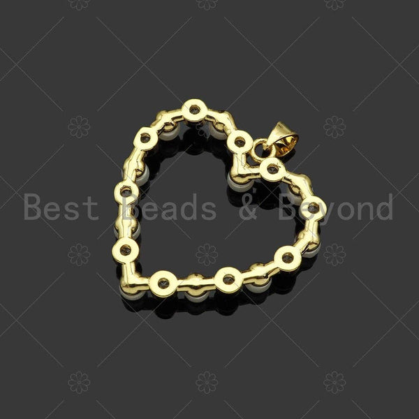 Gold Filled Pearl Open Heart Shape Pendant,Necklace Bracelet Pendant,SkuLD101 - Microfleur