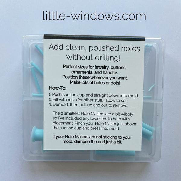 Hole Makers for Resin (4 sizes included) with Tweezers - Microfleur