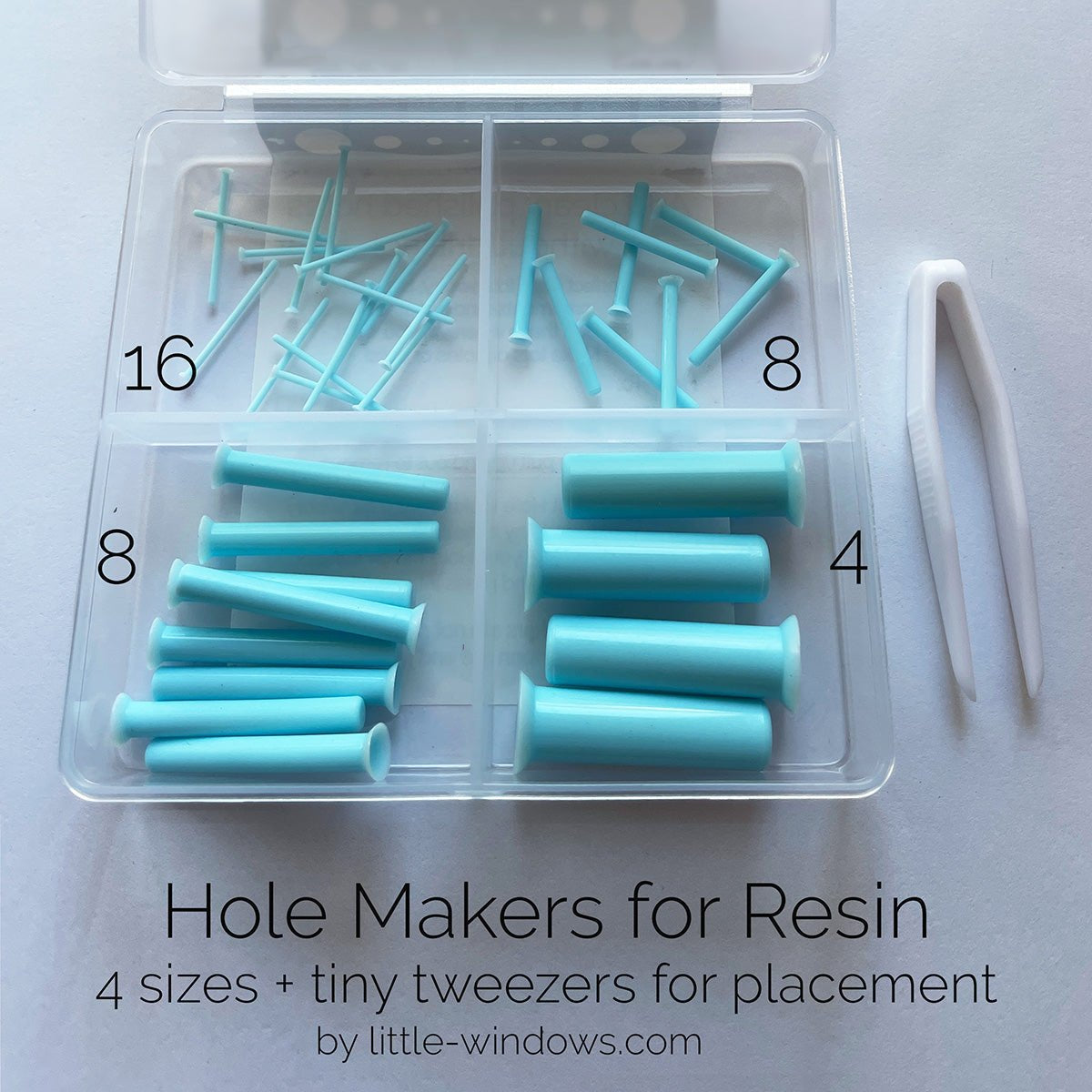 Hole Makers for Resin (4 sizes included) with Tweezers - Microfleur