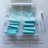 Hole Makers for Resin (4 sizes included) with Tweezers - Microfleur