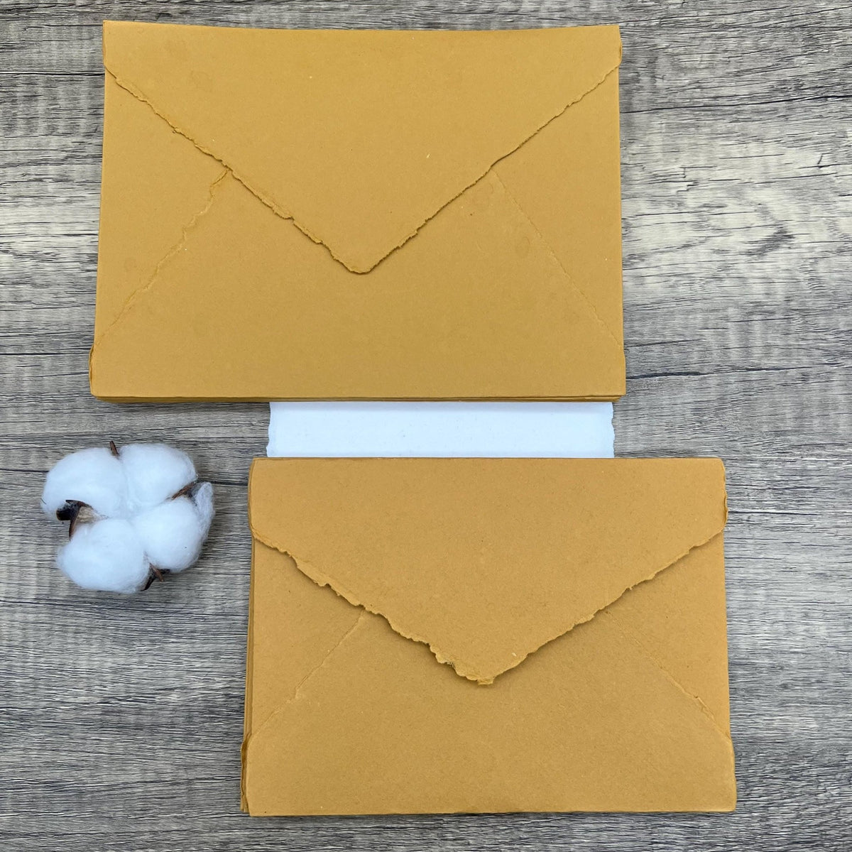 Honey Gold Handmade Cotton Envelopes (Set of 10) - Microfleur
