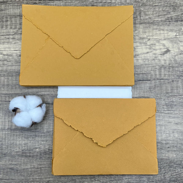 Honey Gold Handmade Cotton Envelopes (Set of 10) - Microfleur
