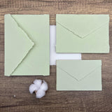 Honeydew Green Handmade Cotton Envelopes (Set of 10) - Microfleur