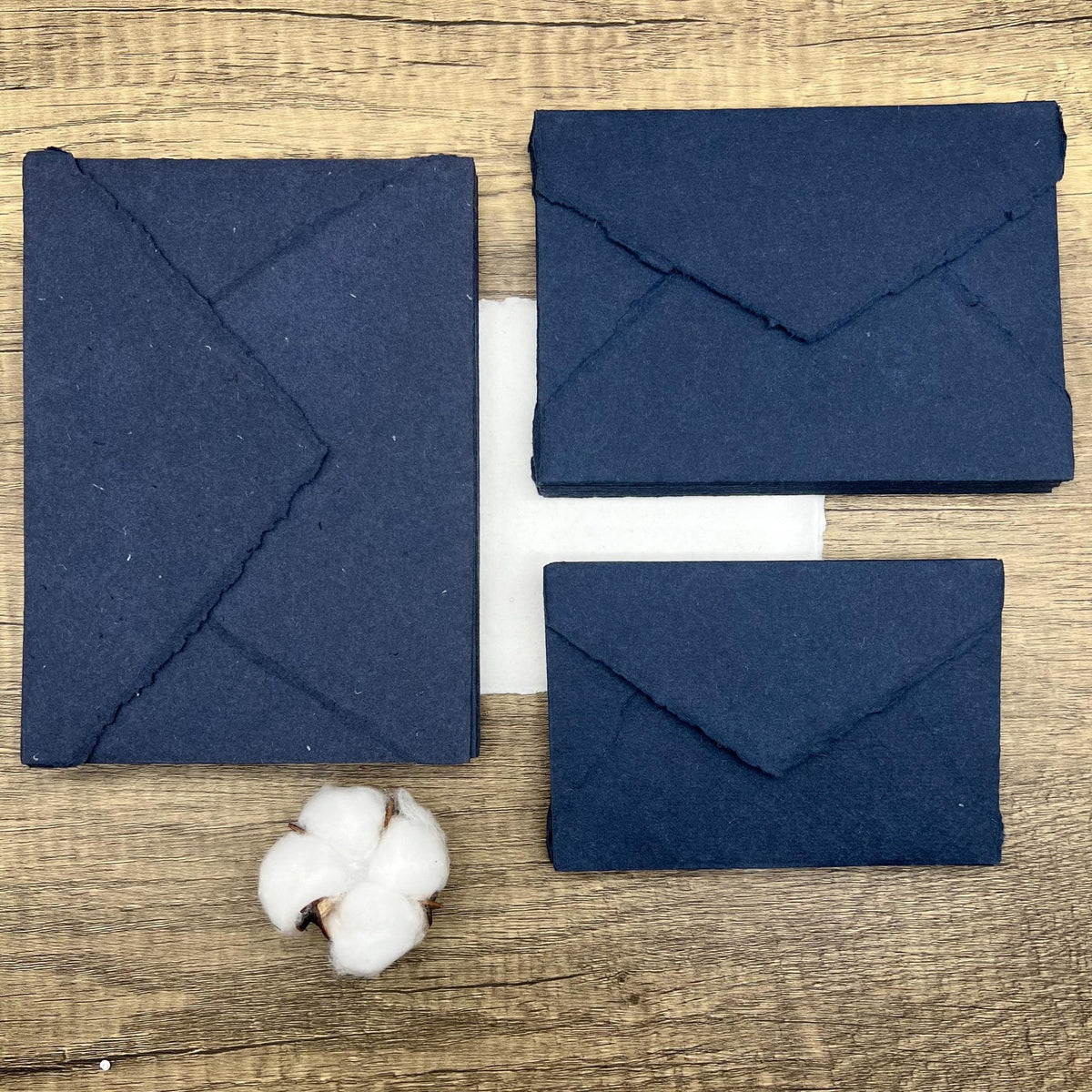 Indigo Handmade Cotton Envelopes (Set of 10) - Microfleur