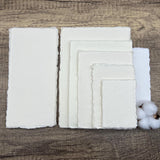 Ivory 300gsm Handmade Cotton Paper (Set of 10) Cut Edge - Microfleur