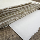 Ivory 300gsm Handmade Cotton Paper (Set of 10) Cut Edge - Microfleur