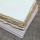 Ivory Gold Trim Handmade Cotton Paper (Set of 10) - Microfleur