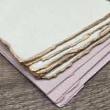 Ivory Gold Trim Handmade Cotton Paper (Set of 10) - Microfleur