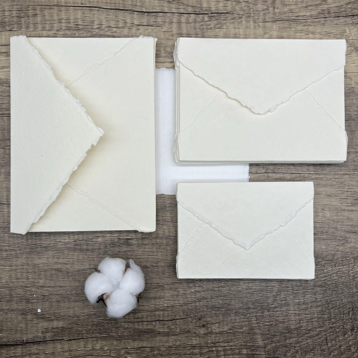 Ivory Handmade Cotton Envelopes (Set of 10) - Microfleur