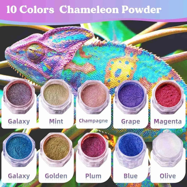 Let's Resin Chameleon Mica Powder - 10 Jar Set - Microfleur