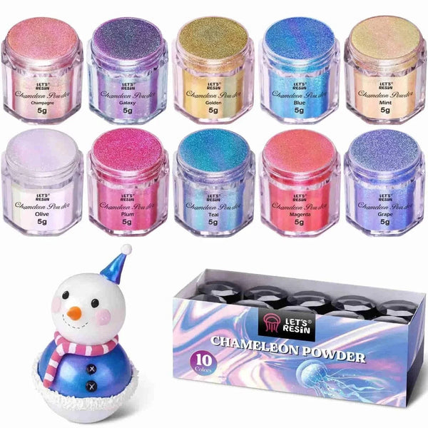 Let's Resin Chameleon Mica Powder - 10 Jar Set - Microfleur
