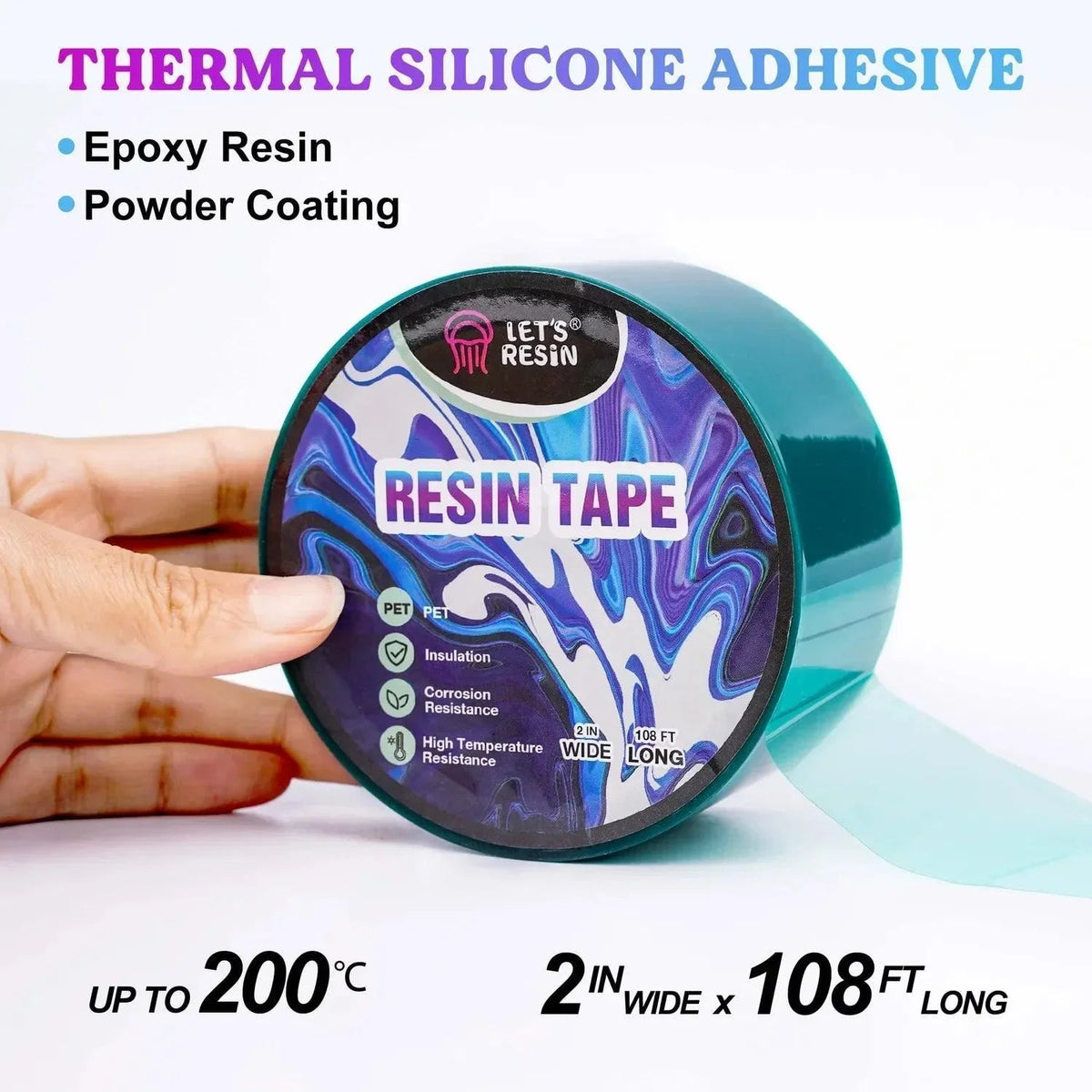 Let's Resin High Temp Heat Resistant Tape - 2" (108 foot roll) - Microfleur