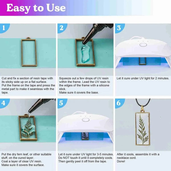 Let's Resin UV Resin Kit - Keychain, Jewelry & Light - Microfleur