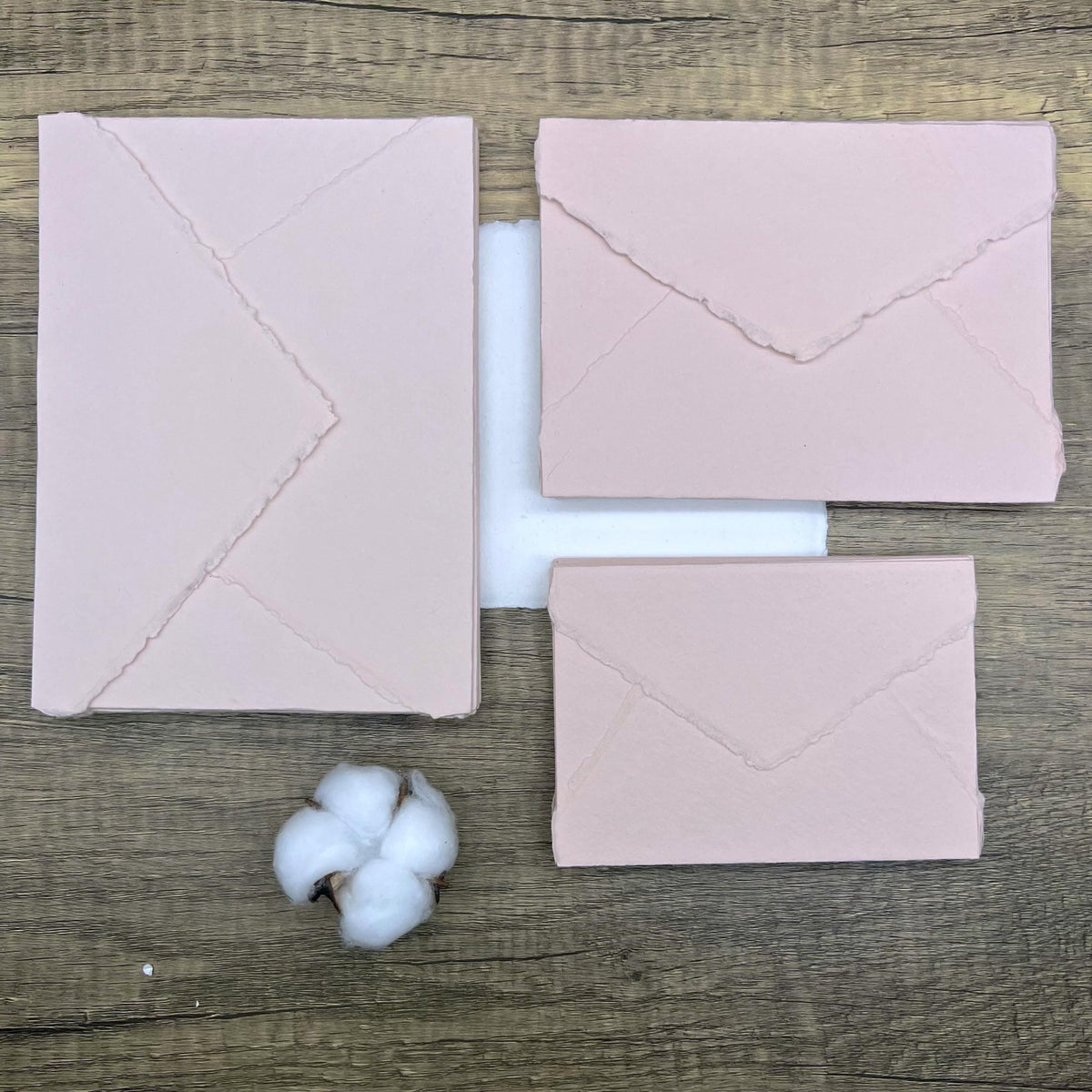 Light Pink Handmade Cotton Envelopes (Set of 10) - Microfleur