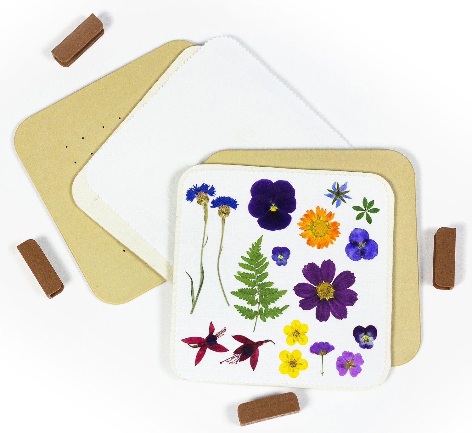 Gwezmxs Mini Blütenpresse Aus Metall – Kompakte Blumenpresse Für DIY, Inkl. 10 Papierbögen, 5x3,5x1 Cm