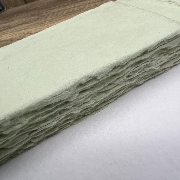 Pale Green Handmade Cotton Paper (Set of 10) - Microfleur