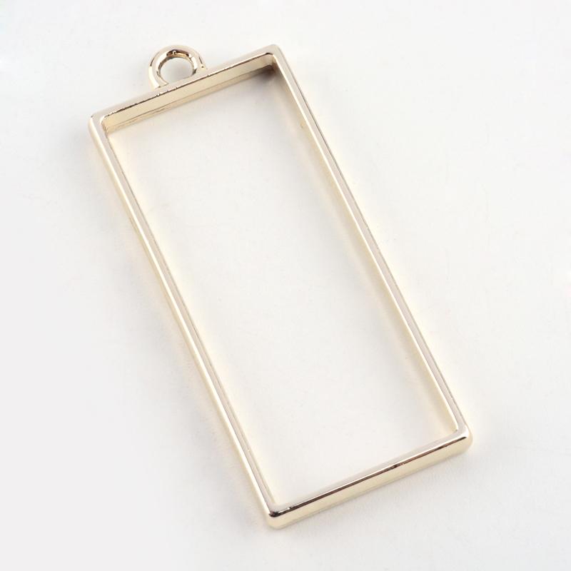 Rectangle Open Back Bezel Pendant - Long - Microfleur