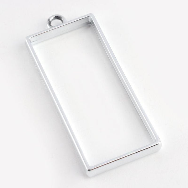 Rectangle Open Back Bezel Pendant - Long - Microfleur