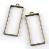 Rectangle Open Back Bezel Pendant - Long - Microfleur