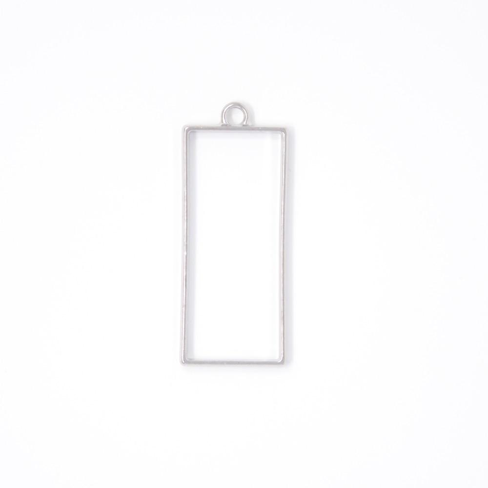 Rectangle Open Back Bezel Pendant - Long - Microfleur