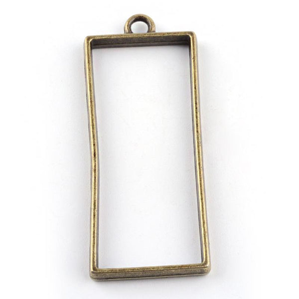 Rectangle Open Back Bezel Pendant - Long - Microfleur