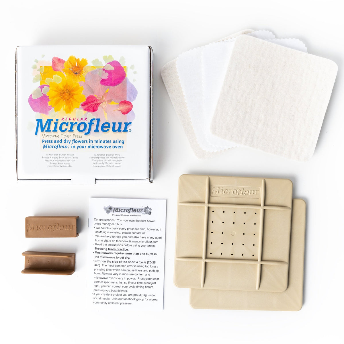 Regular Microwave Flower Pressing Starter Bundle with Soft Cover Book - Microfleur