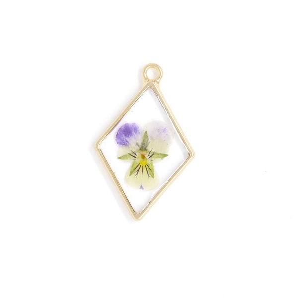 Rhombus Open Back Bezel Pendant - Microfleur