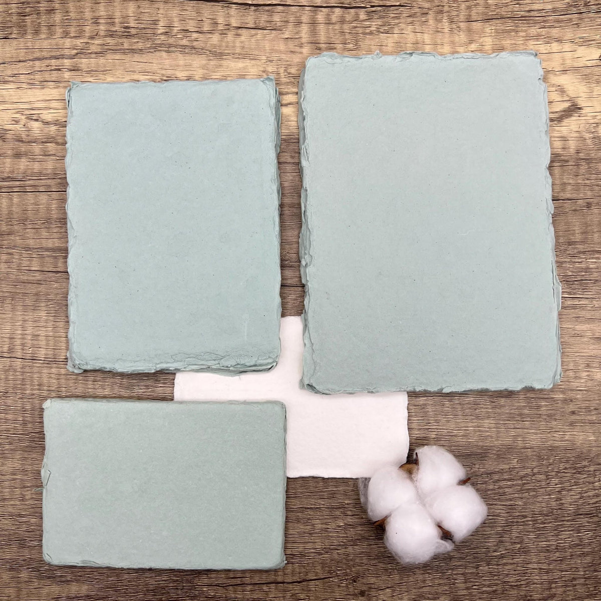 Sage Mist Handmade Cotton Paper (Set of 10) - Microfleur