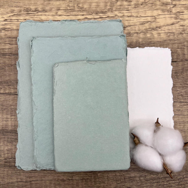Sage Mist Handmade Cotton Paper (Set of 10) - Microfleur