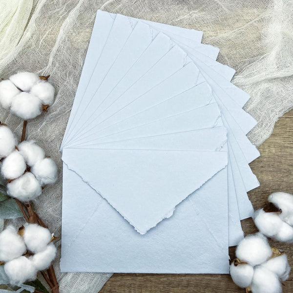 Something Blue Handmade Cotton Envelopes (Set of 10) - Microfleur