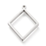 Stainless Steel Rhombus Open Back Bezel Pendant - Microfleur