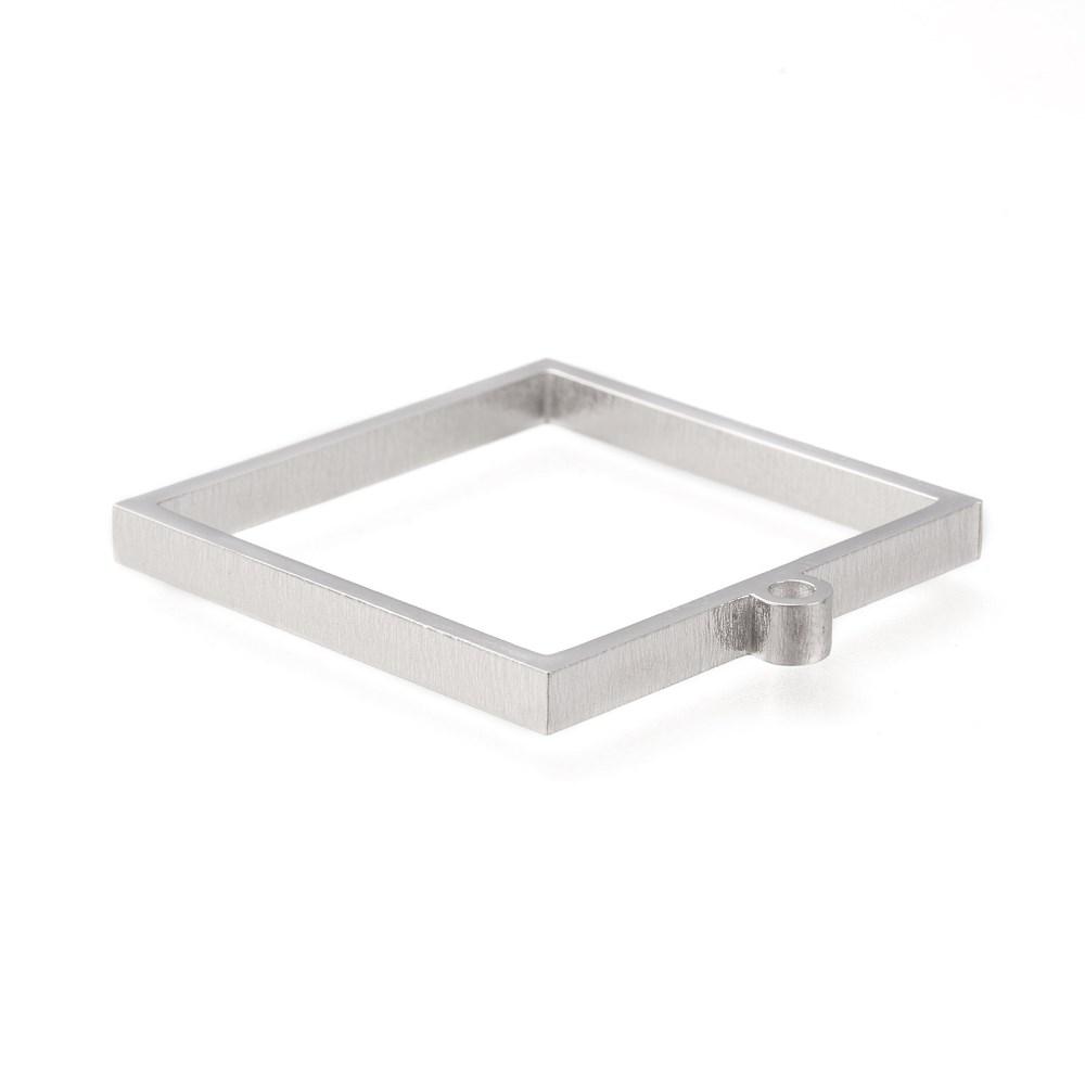Stainless Steel Square Open Back Bezel Pendant - Microfleur