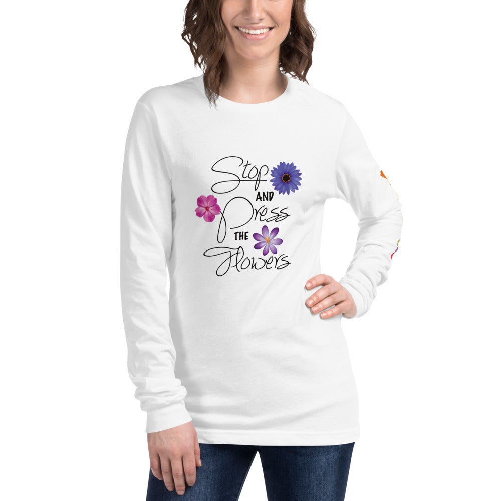 Stop & Press the Flowers Long Sleeve Tee - Microfleur