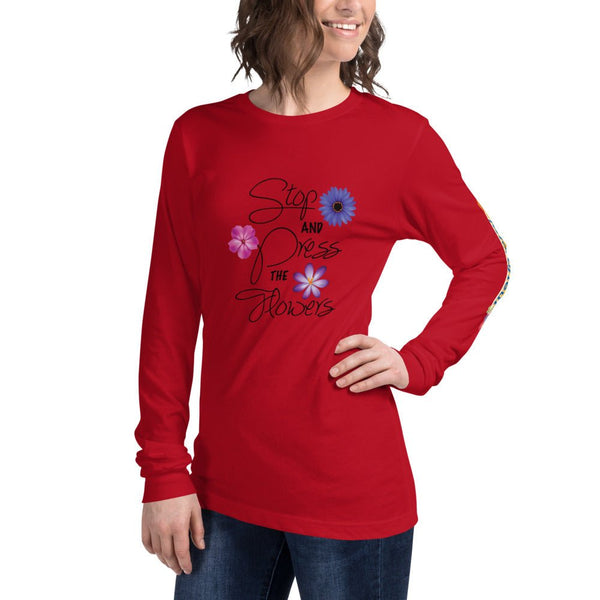 Stop & Press the Flowers Long Sleeve Tee - Microfleur