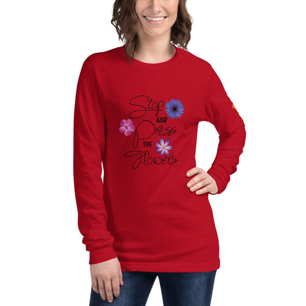 Stop & Press the Flowers Long Sleeve Tee - Microfleur