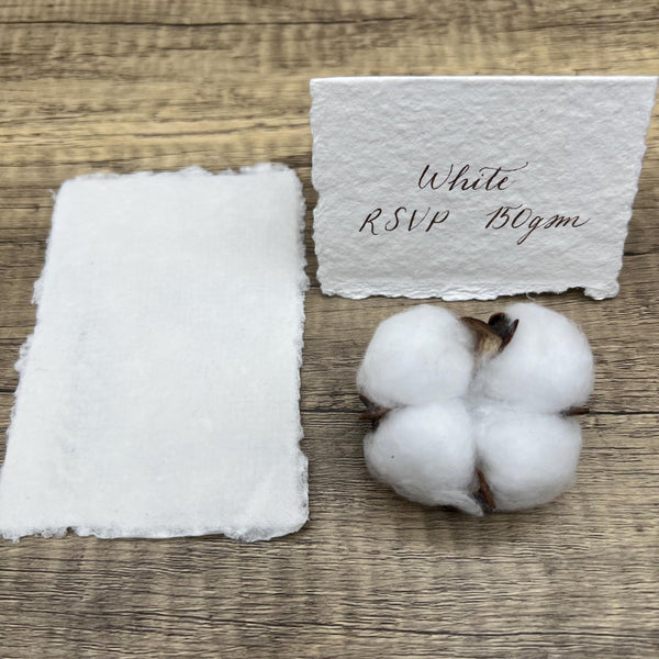 White 150gsm Handmade Cotton Paper (Set of 10) - Microfleur