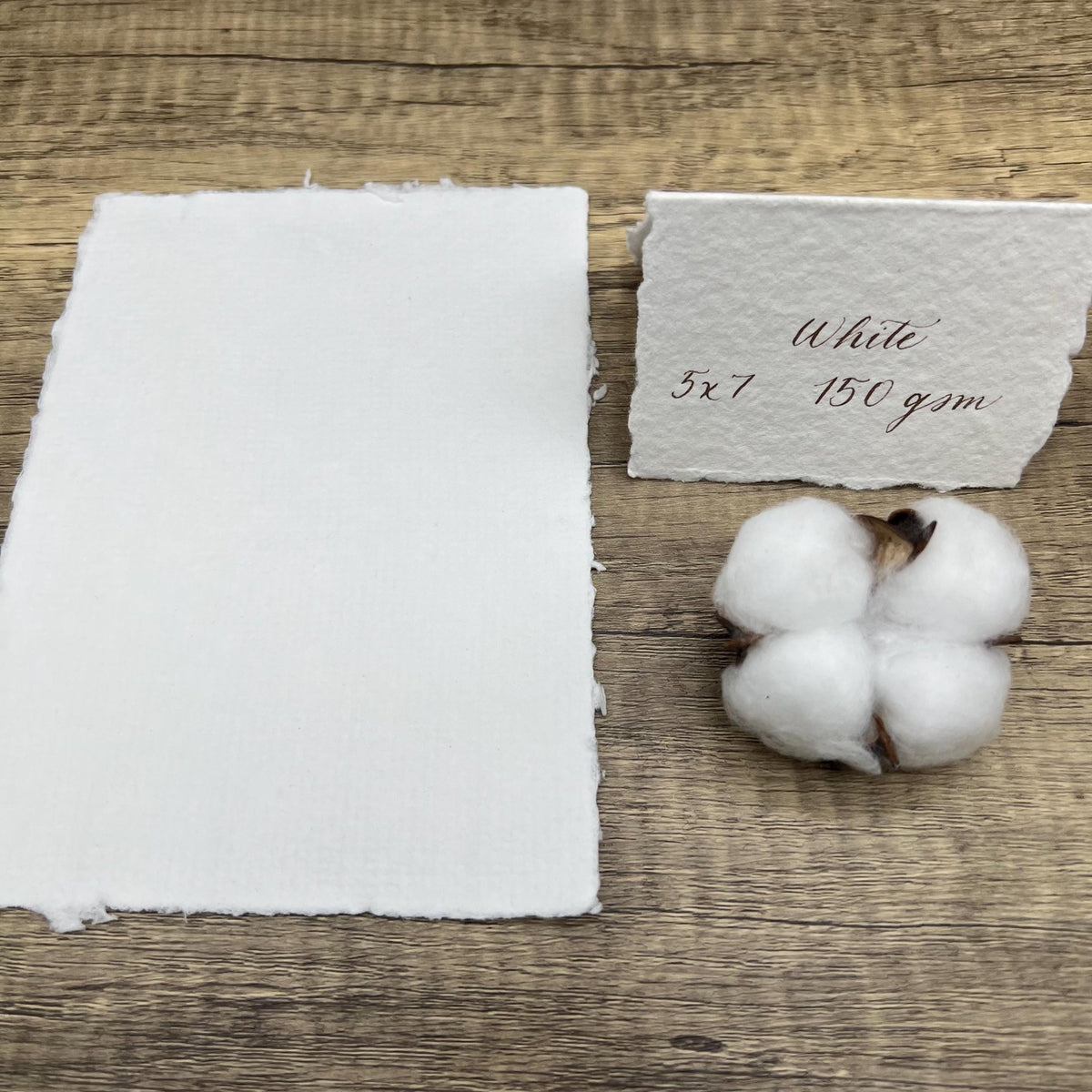 White 150gsm Handmade Cotton Paper (Set of 10) - Microfleur