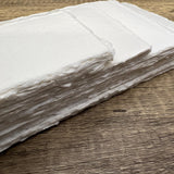 White 300gsm Handmade Cotton Paper (Set of 10) - Microfleur