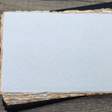 White Gold Trim Handmade Cotton Paper (Set of 10) - Microfleur