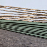 White Gold Trim Handmade Cotton Paper (Set of 10) - Microfleur