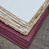 White Gold Trim Handmade Cotton Paper (Set of 10) - Microfleur