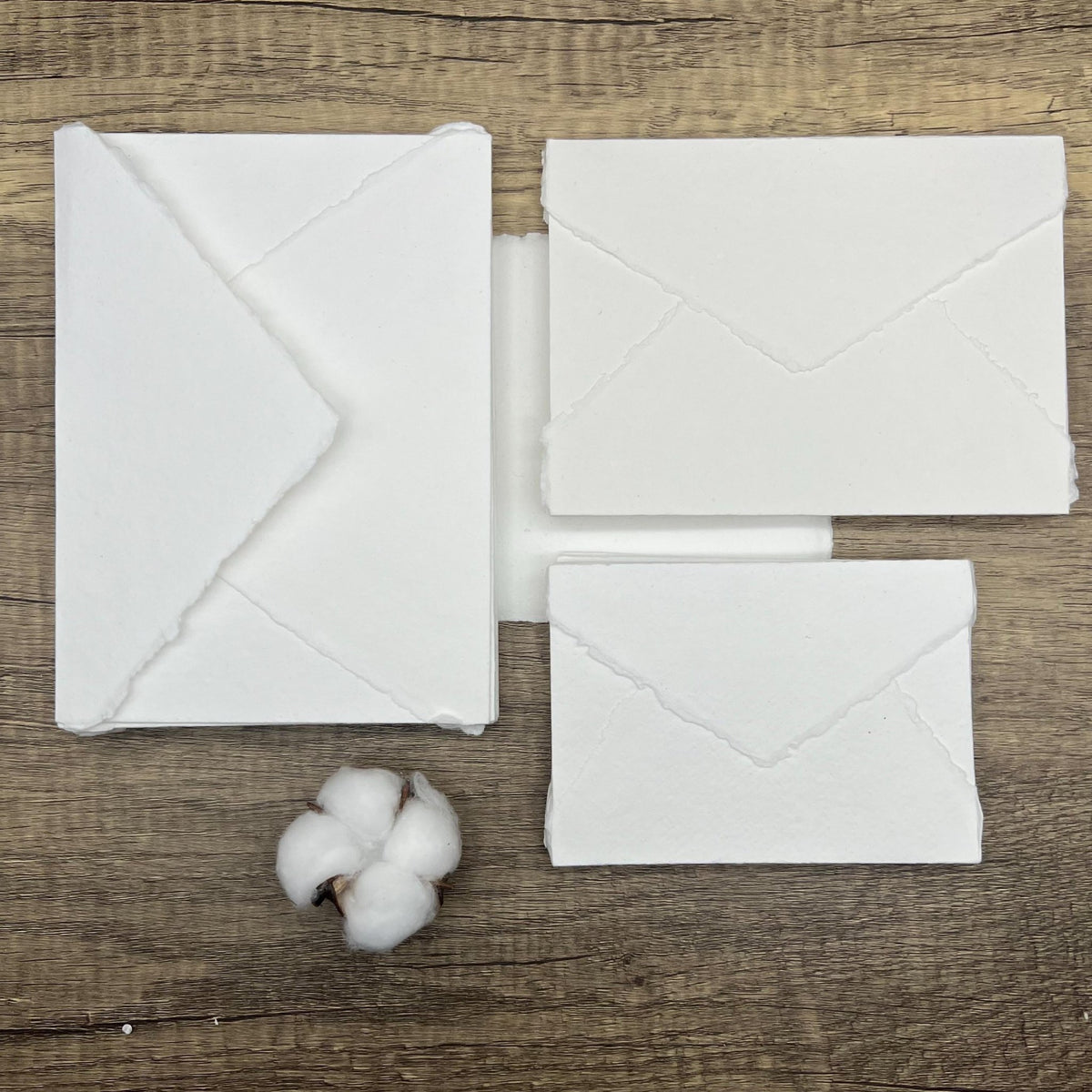White Handmade Cotton Envelopes (Set of 10) - Microfleur